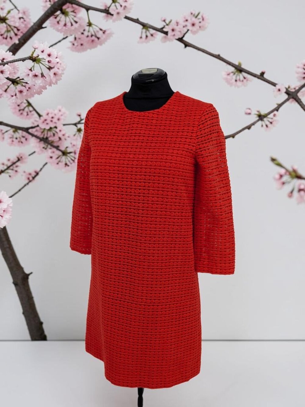 NWOT Kate Spade New York formal warm orange dress, 3/4 sleeve, lined sheer arms